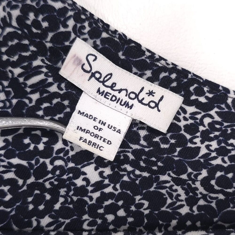 SPLENDID Women's Jumpsuit Floral Navy MEDIUM Pockets SR807-1412 USA MADE - Picture 3 of 14